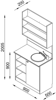 Labormöbel 900 mit Lavabo "SALE"