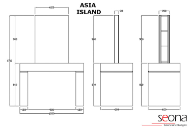 2er-Frisierplatz ASIA ISLAND