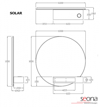 Coiffeurspiegel SOLAR "AKTION"